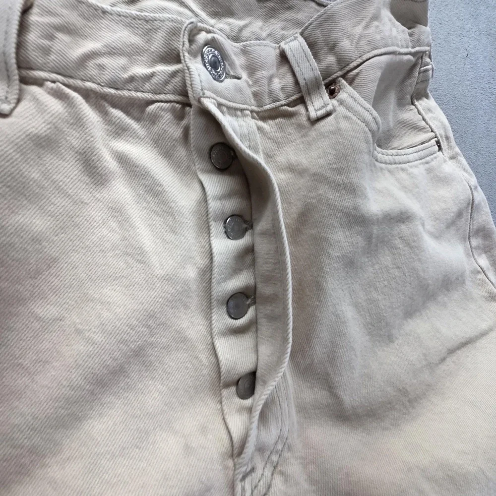 Vintage Levis 501 Jeans Mens Beige‎ Straight Button Fly USA Stains Fits 32x34